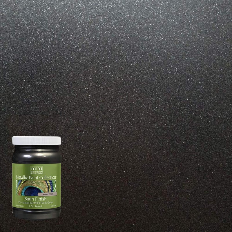 Modern Masters qt Modern Masters ME700 Black Pearl Metallic Paint Collection, Satin Water-Based Decorative Metallic Paint - Image 2